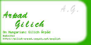 arpad gilich business card